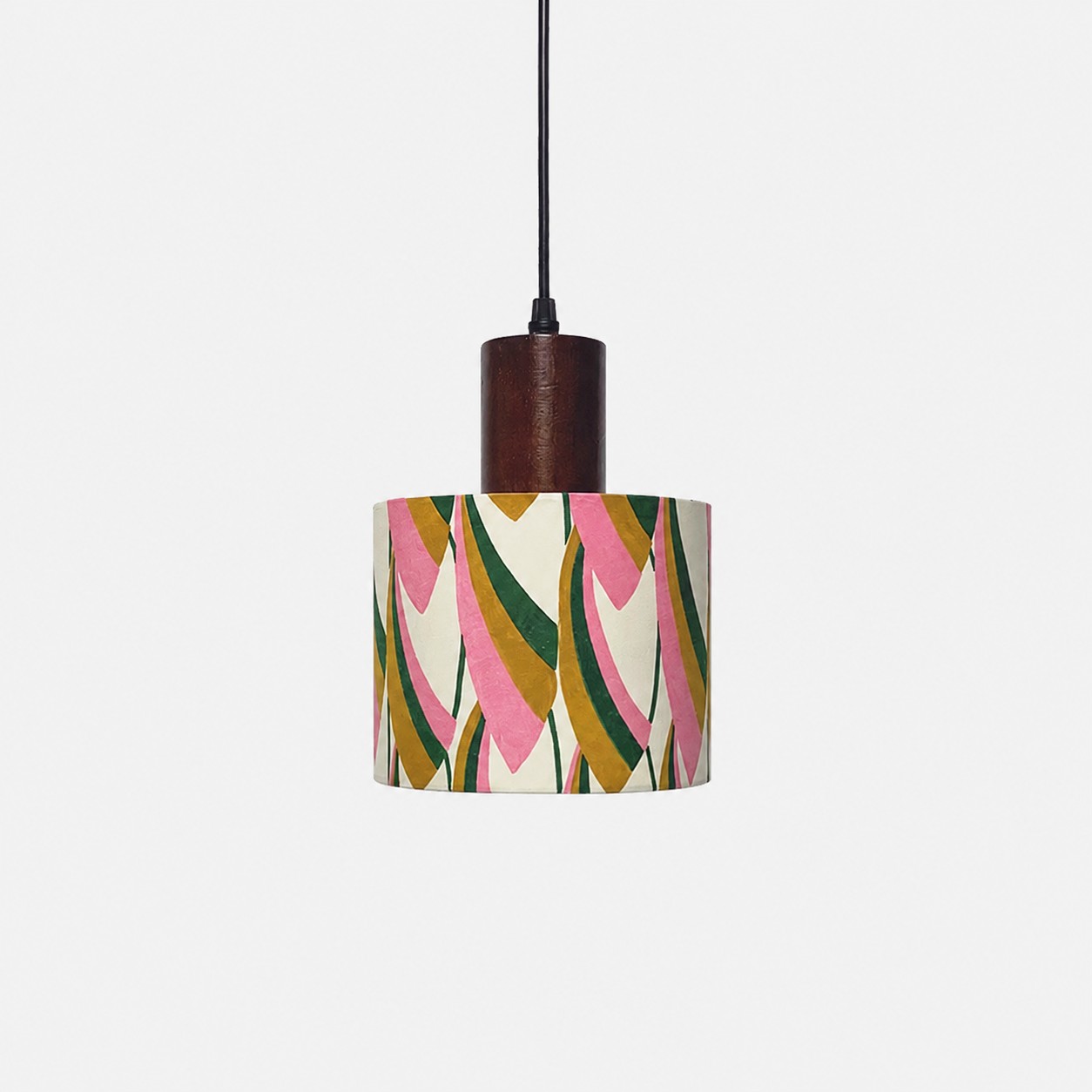 Pastel Wave small fabric drum pendant