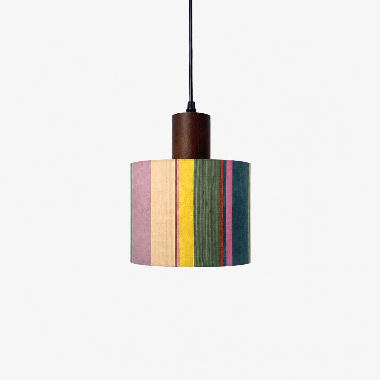 Fabric drum pendant light 11