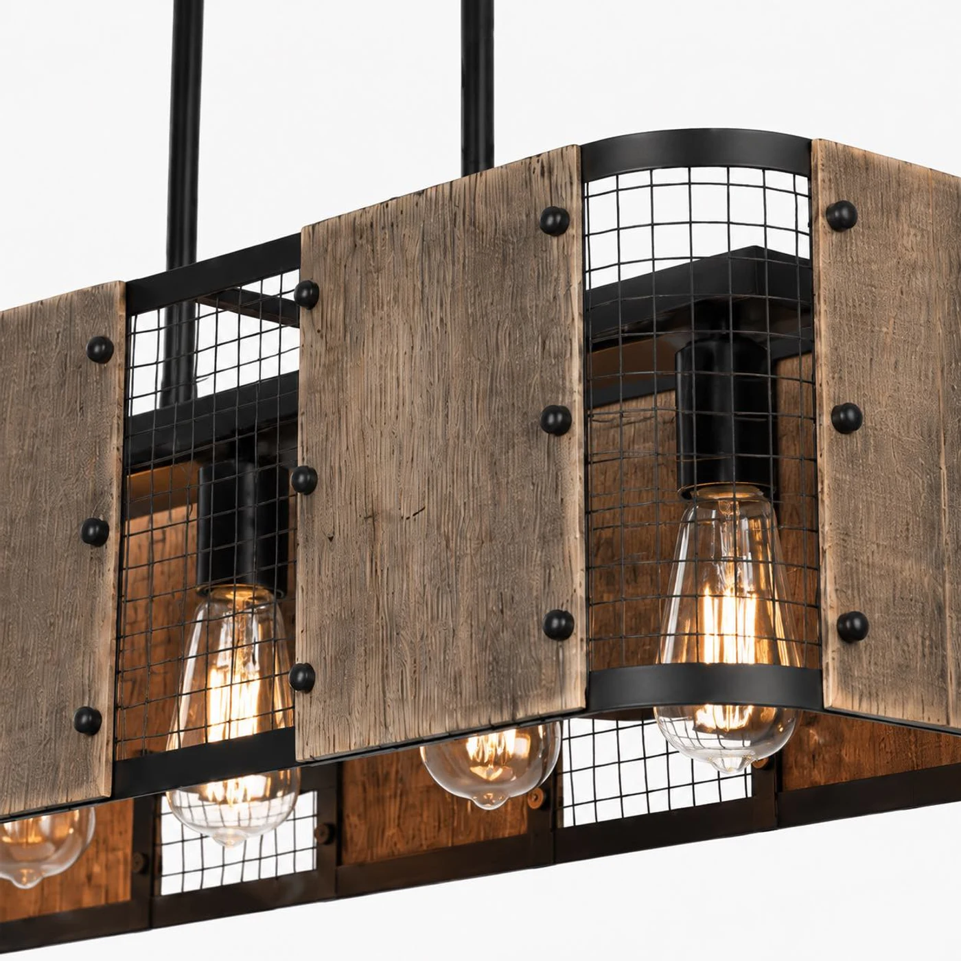 Five-light rectangular frame and bulb guard detail