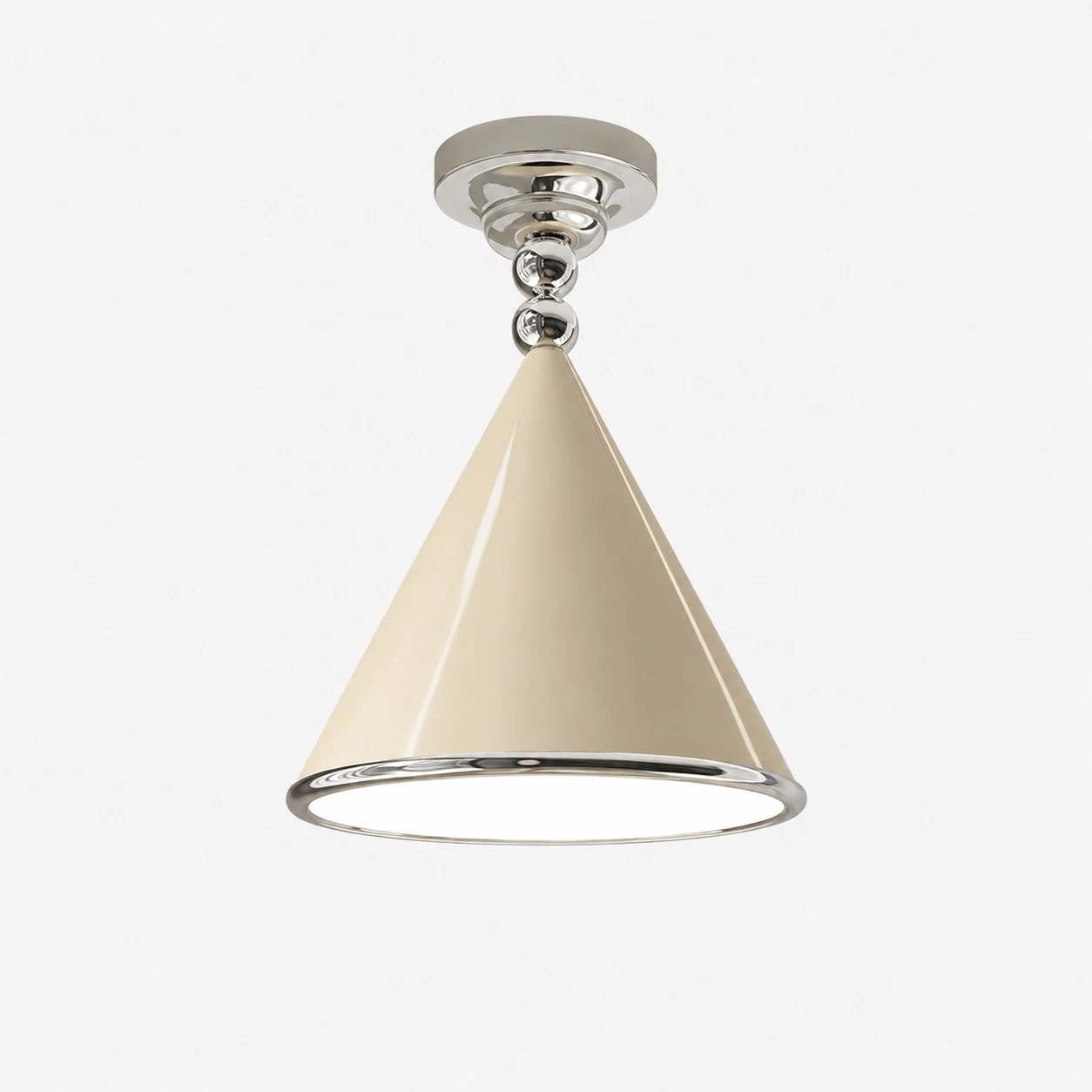 Cream White + Chrome 30 cm / 11.8 in ceiling light