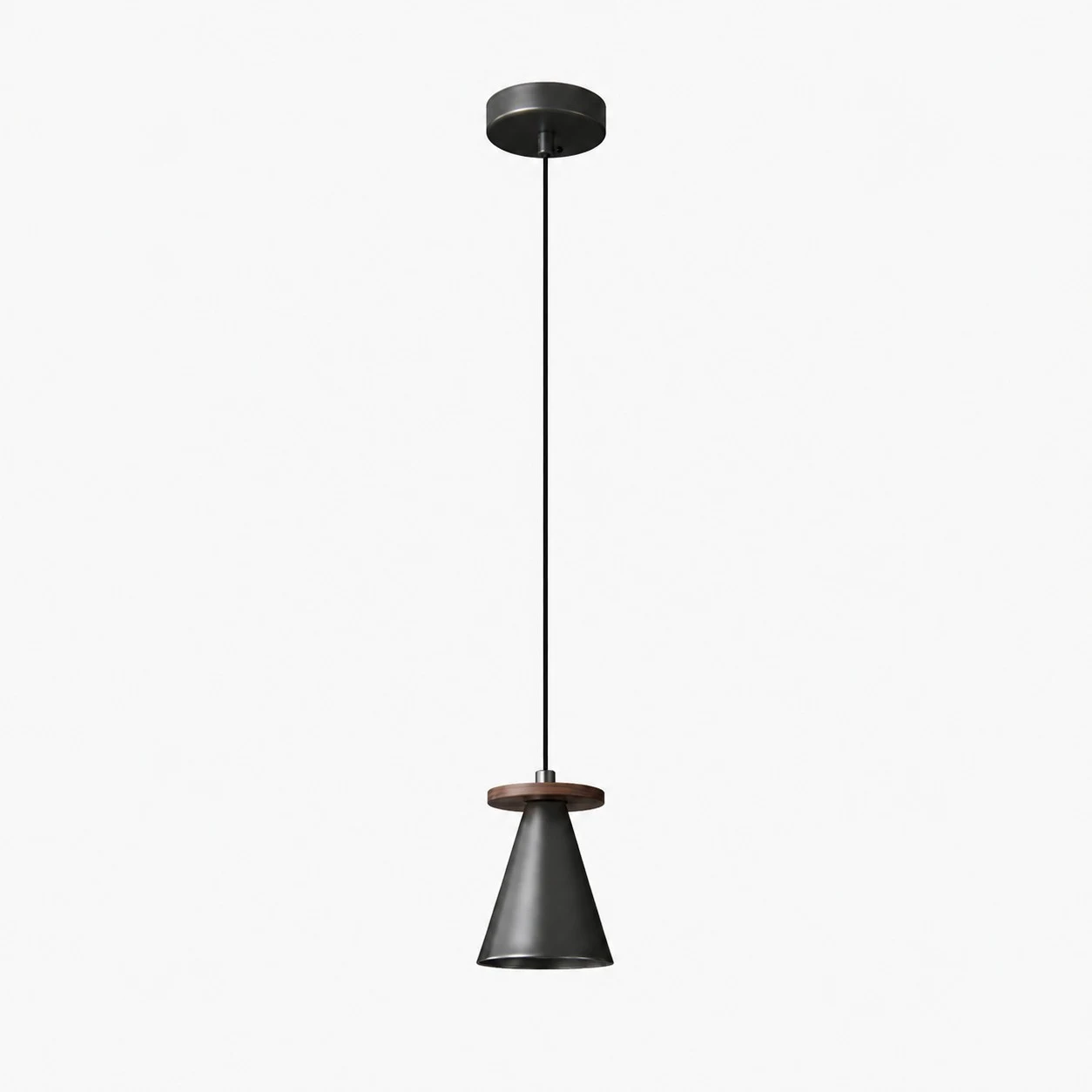 Black and walnut wood mini pendant light style