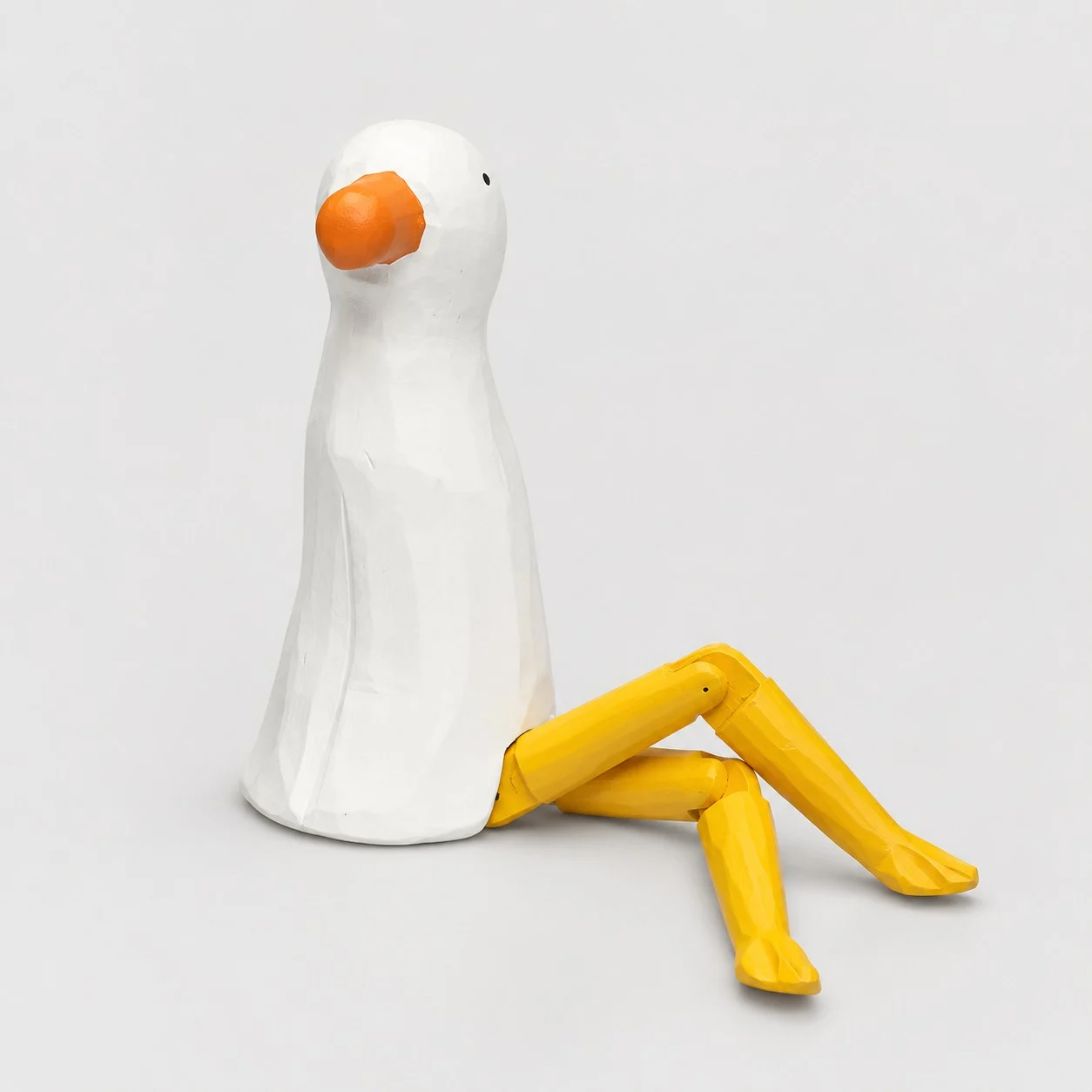 Hand-carved wooden seagull ornament