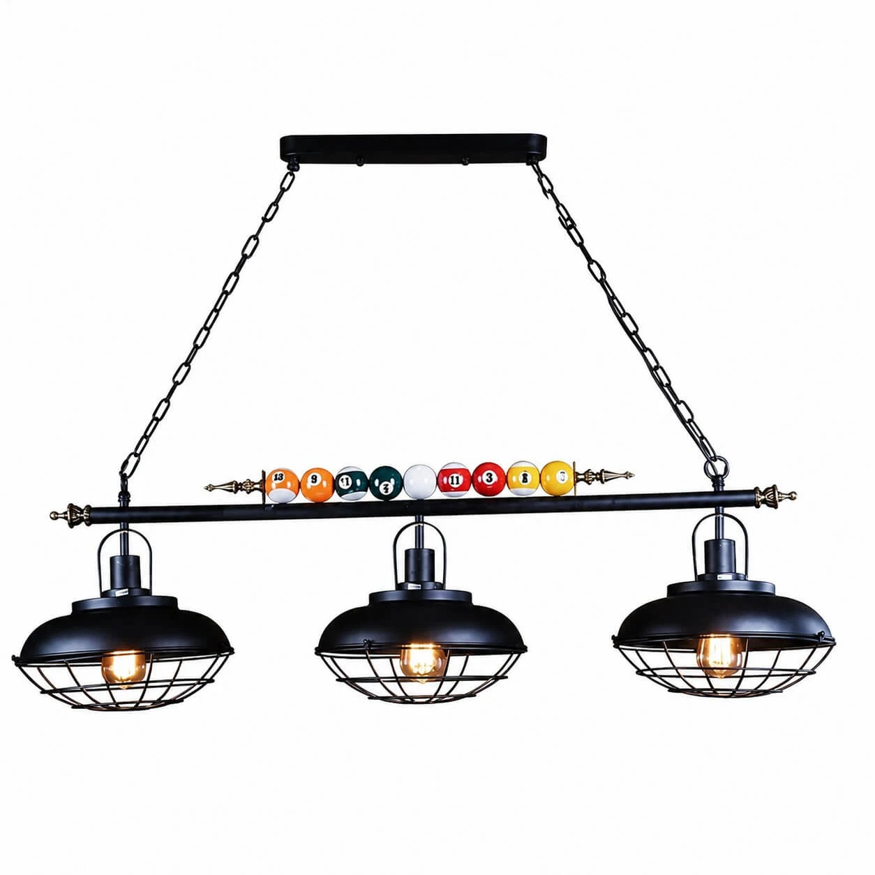 Triple-head iron-mesh pendant