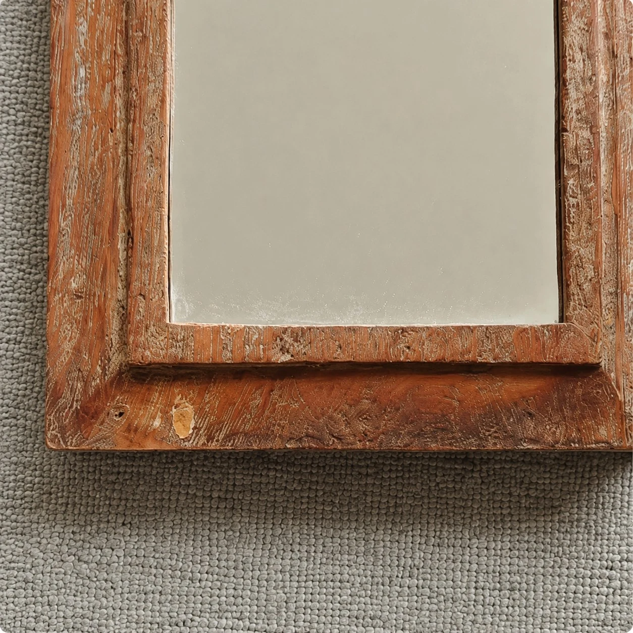 Close view of distressed wooden frame texture