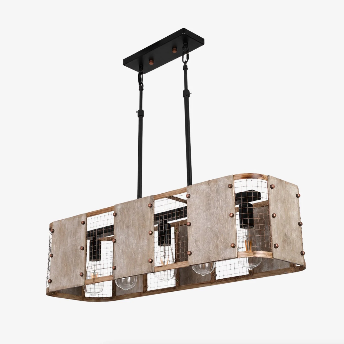 Natural color five-light 80 cm warm pendant lamp