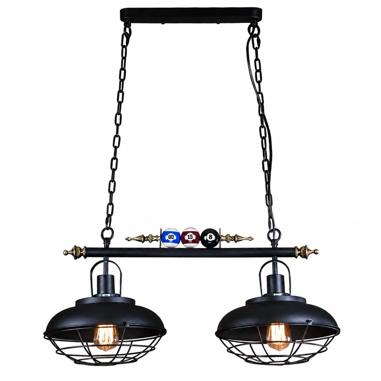 Double-head iron-mesh pendant