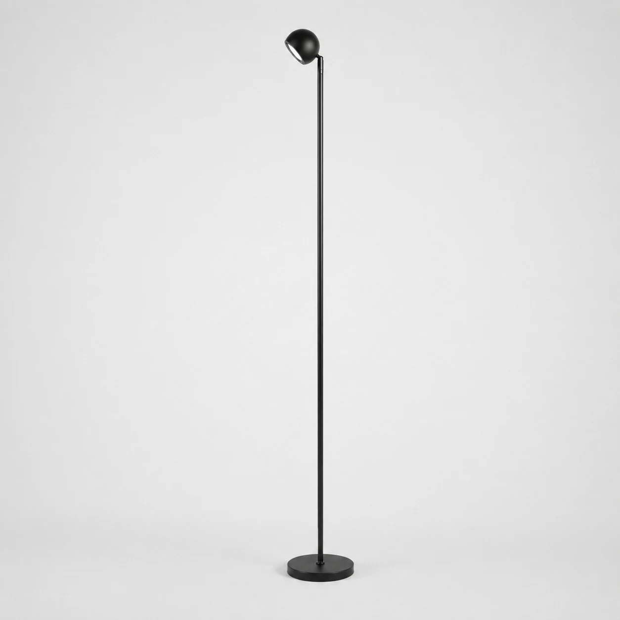 Minimalist black smart remote floor lamp full view