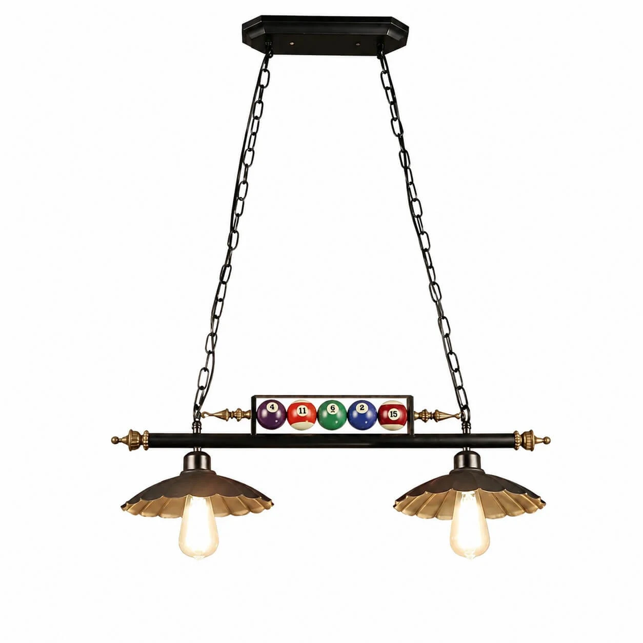 Double-head iron-cover pendant