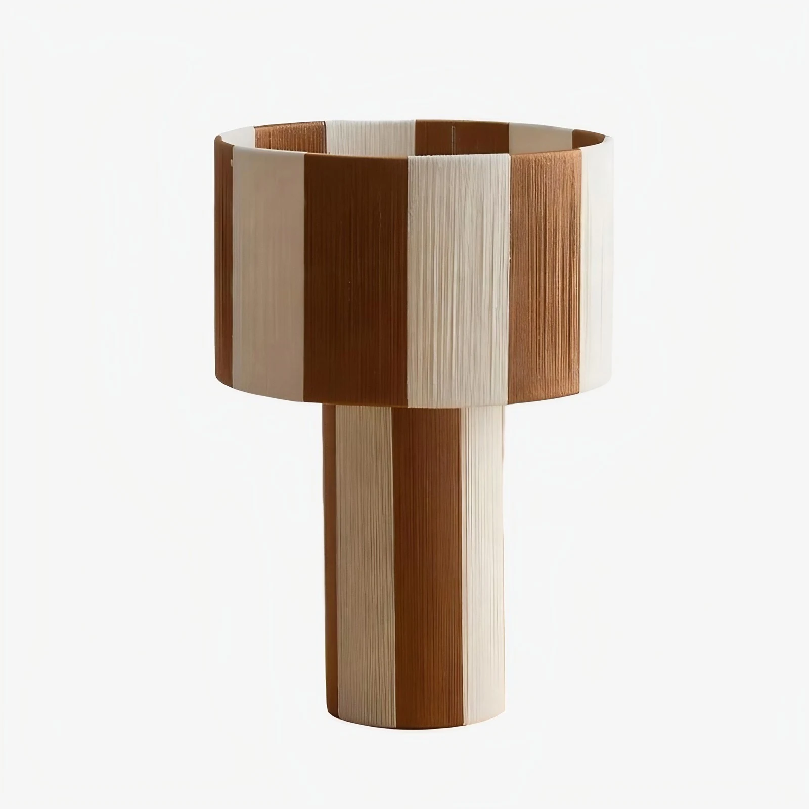 Coffee striped woven table lamp color option