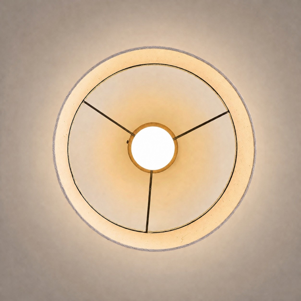 Interior view of the round ceiling light shade