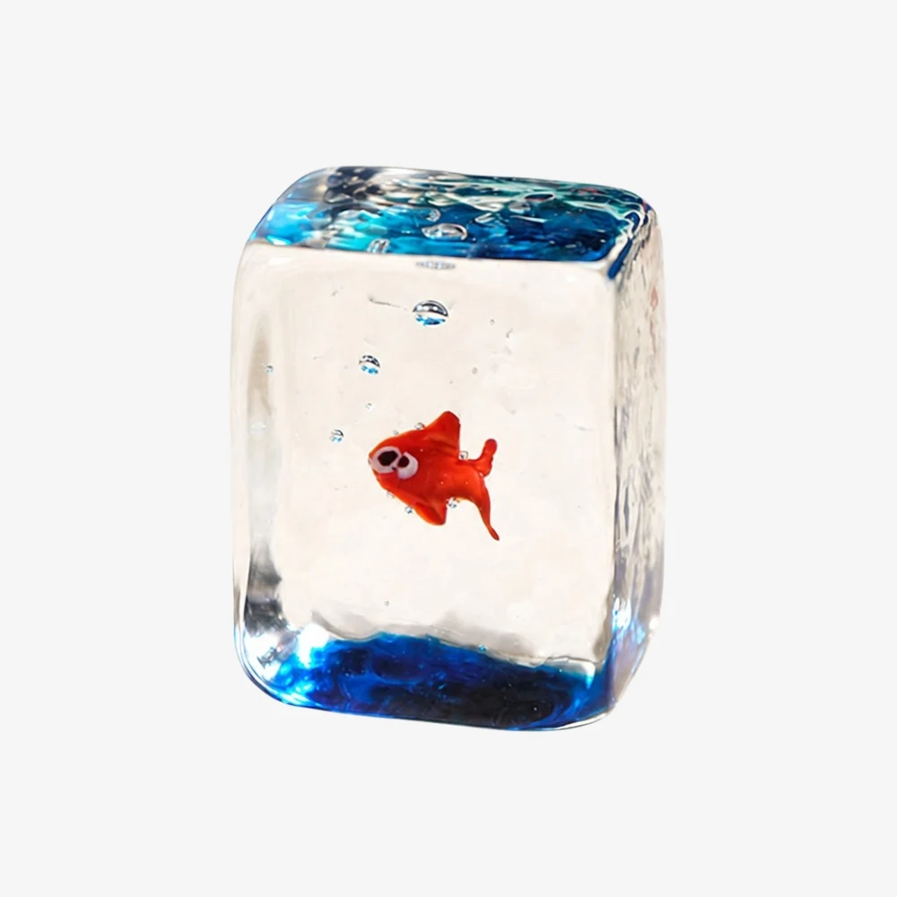 Style A square handmade glass goldfish ornament