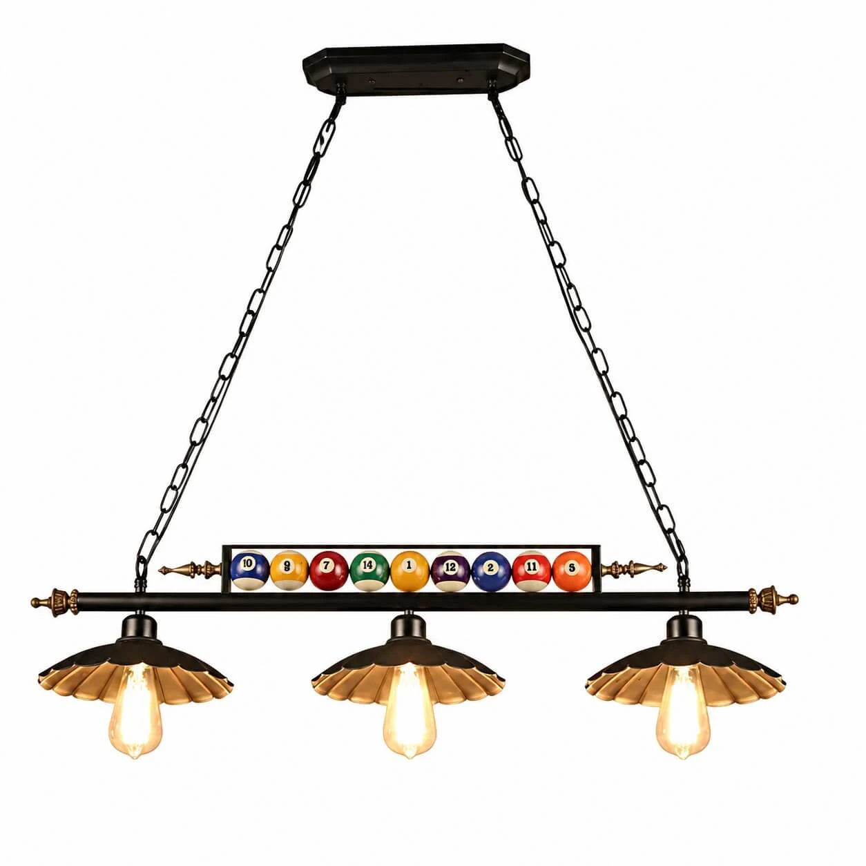 Triple-head iron-cover pendant