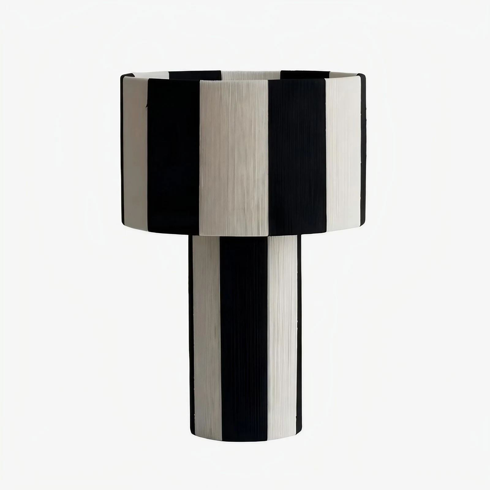 Black striped woven table lamp color option