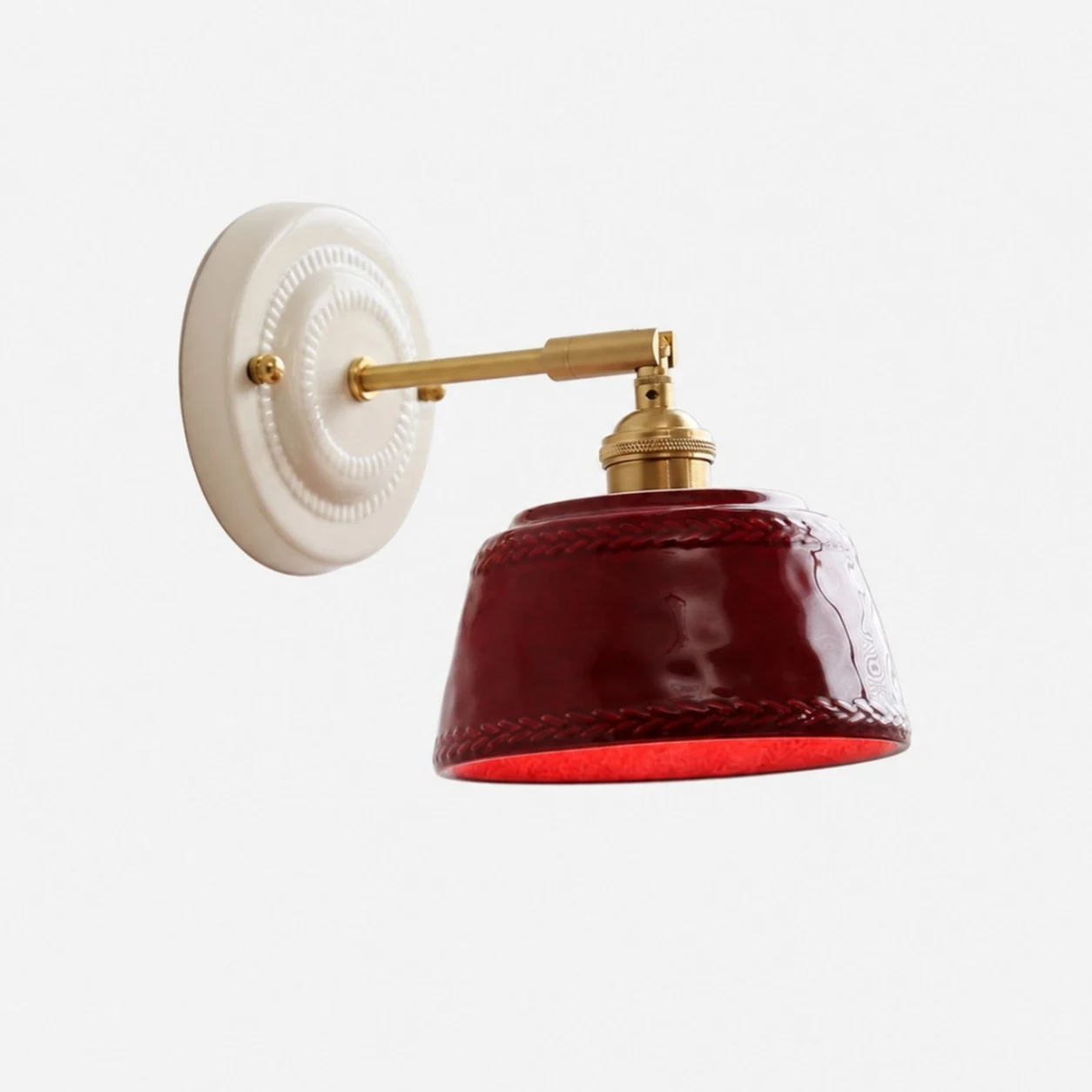 Red ceramic wall lamp
