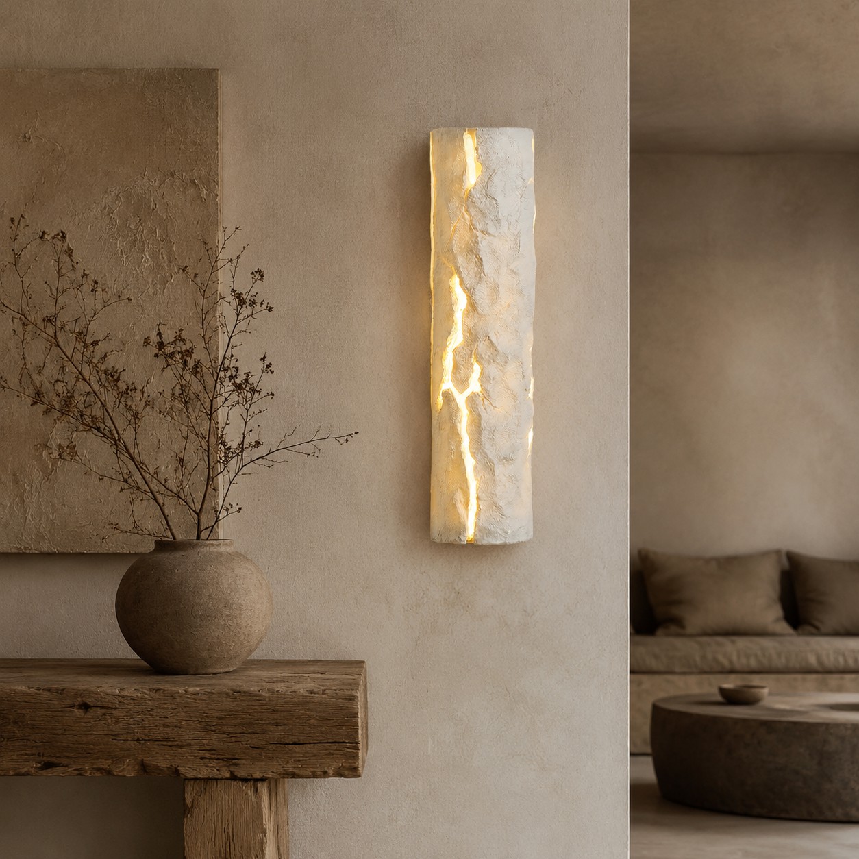 white wall light scene