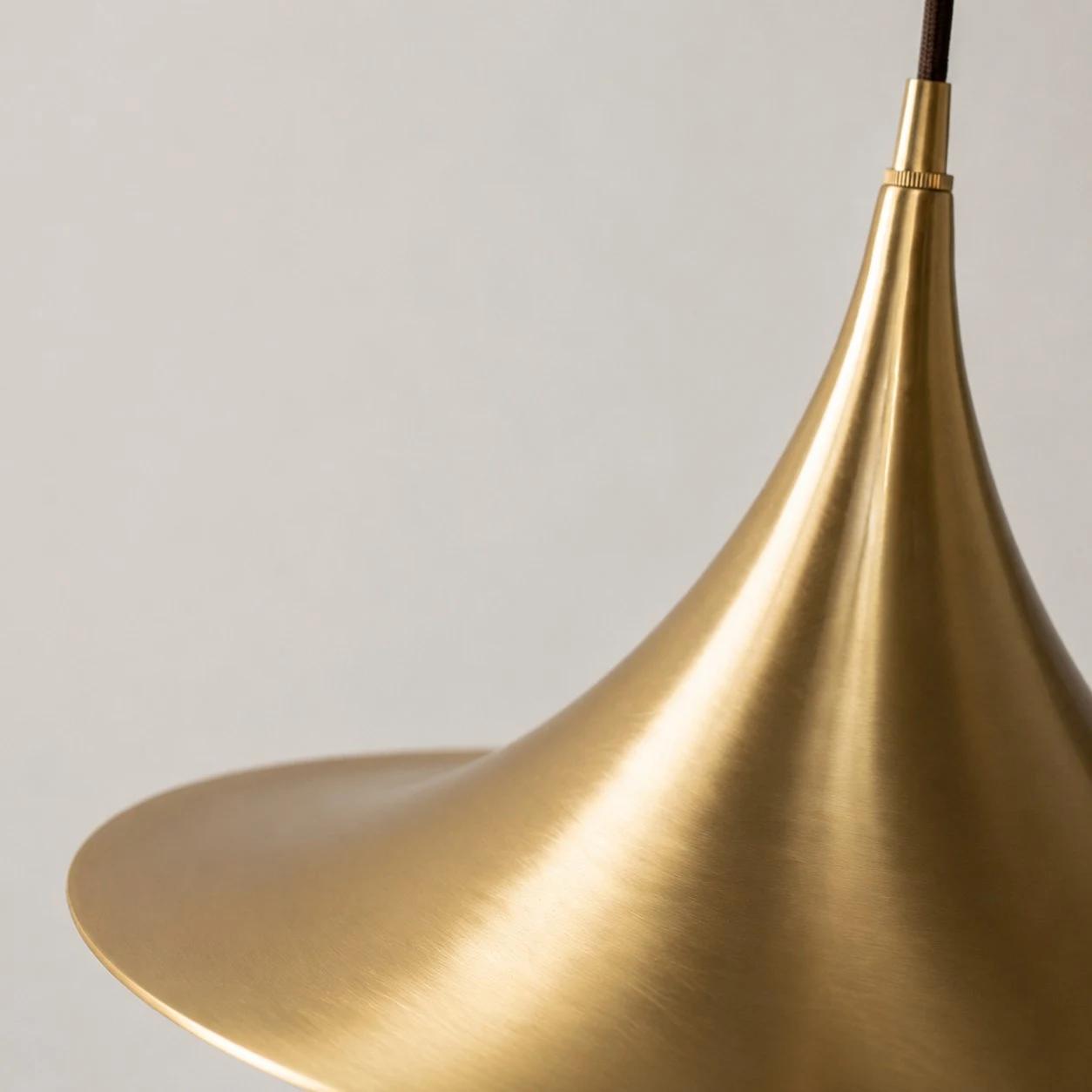 Brushed Brass Umbrella Pendant Light