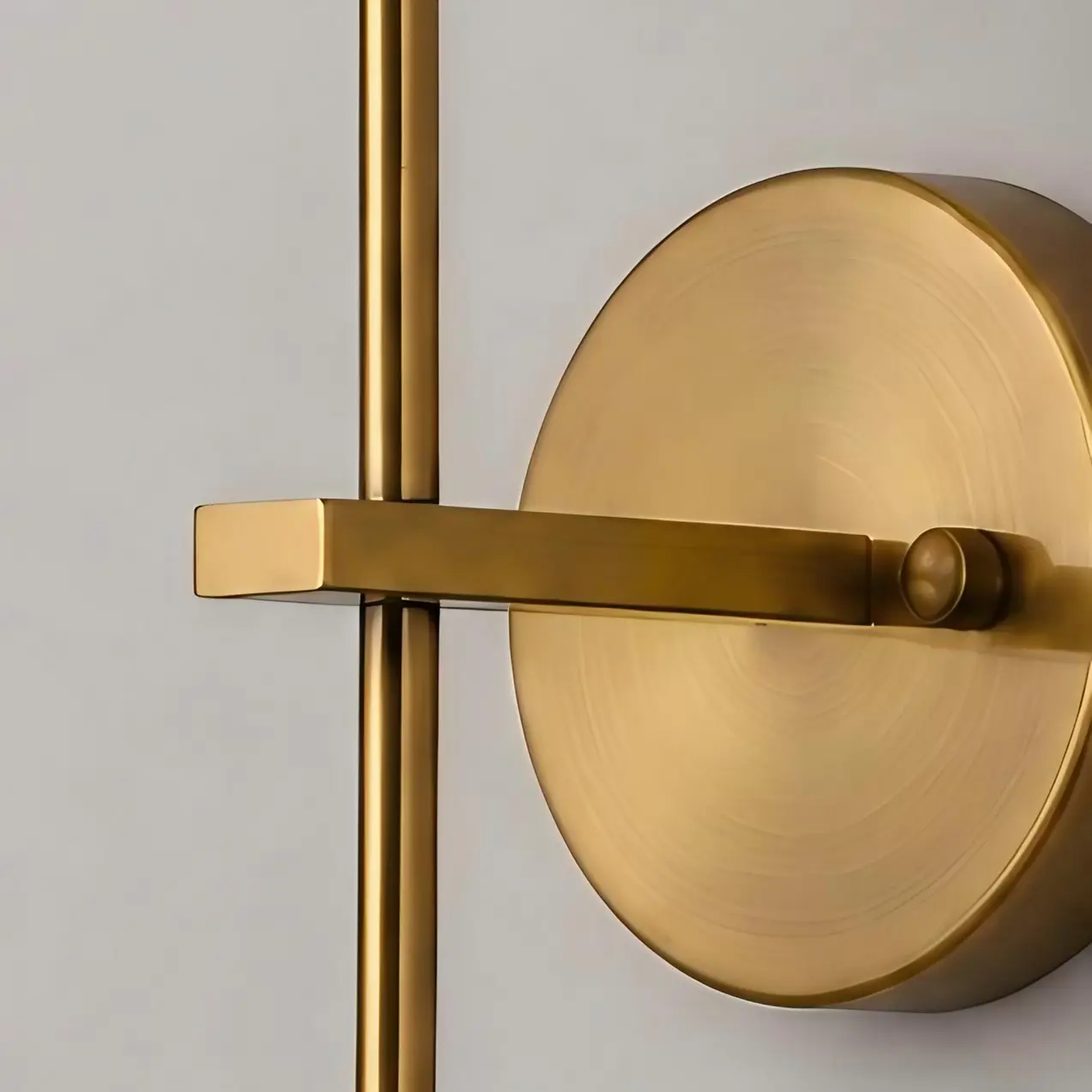 Close-up of the wall sconce arm connection