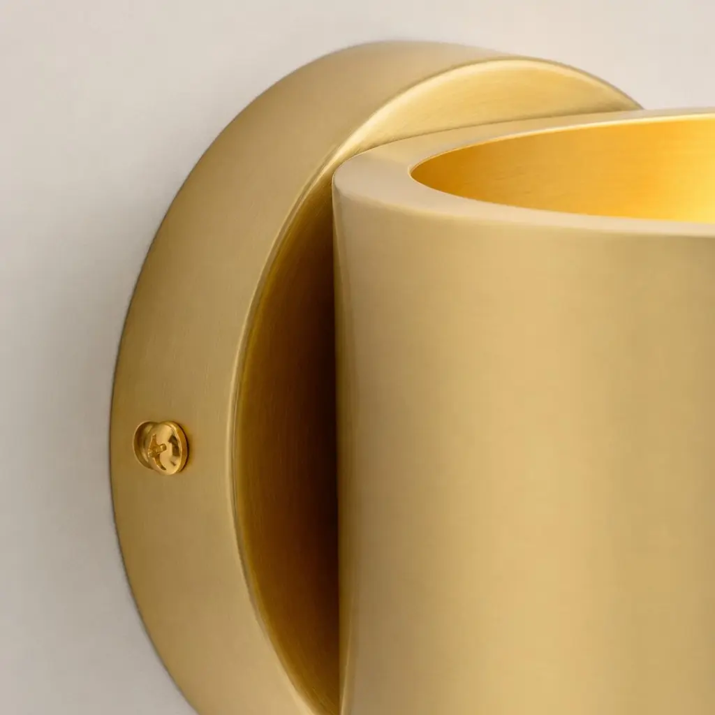 Close-up of the warm brass finish