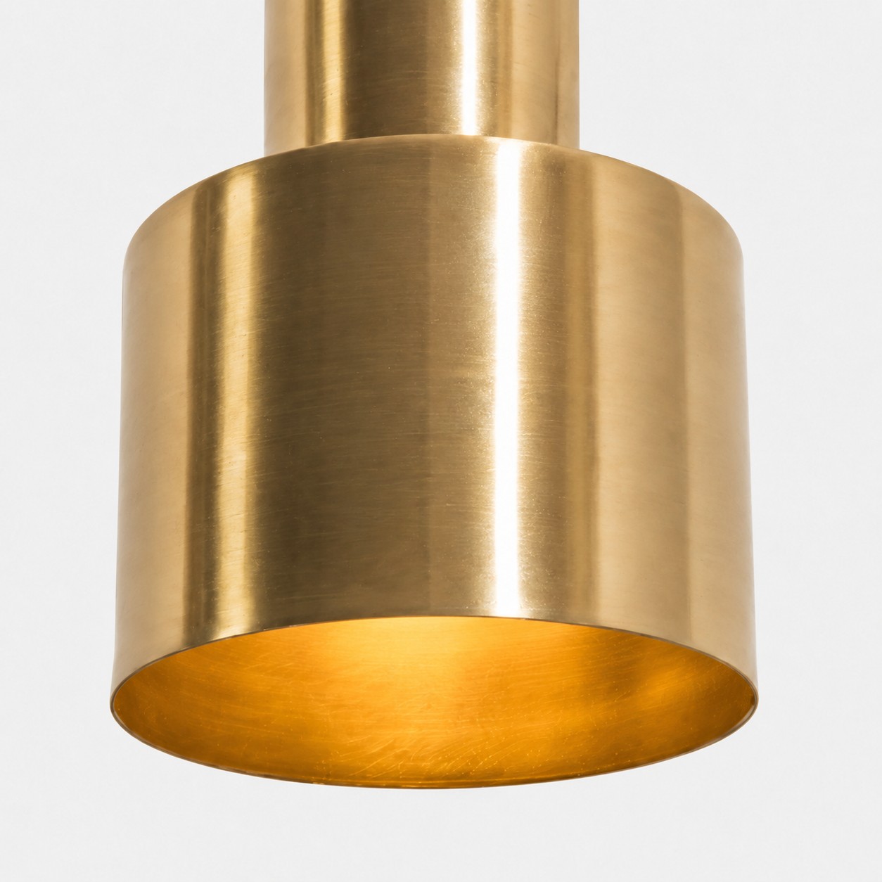 Lower copper shade edge and interior detail