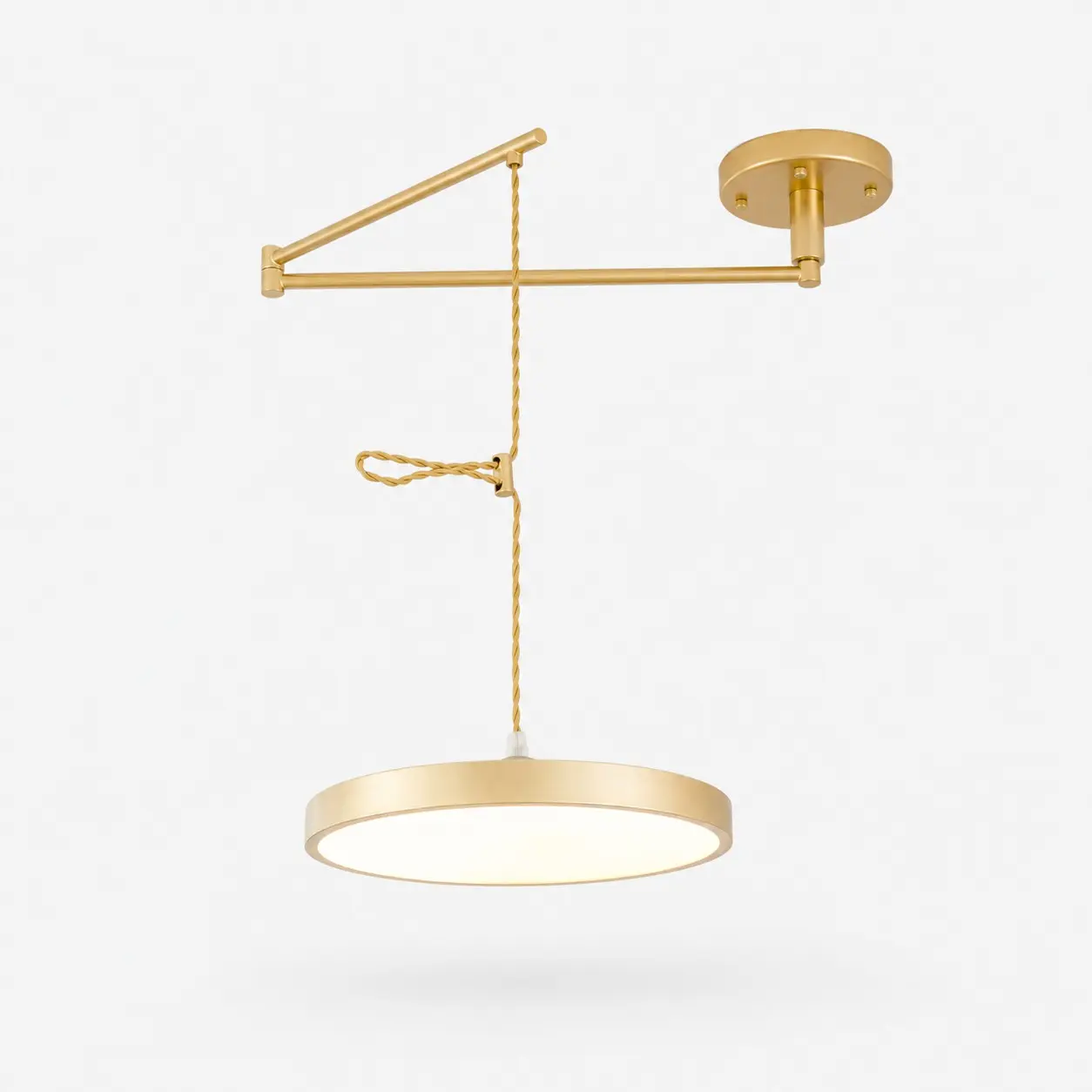 Gold 50 cm movable round pendant light