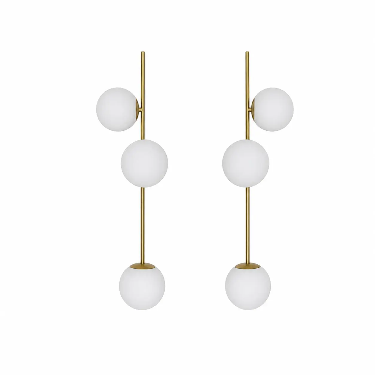Gold left and right wall sconce pair