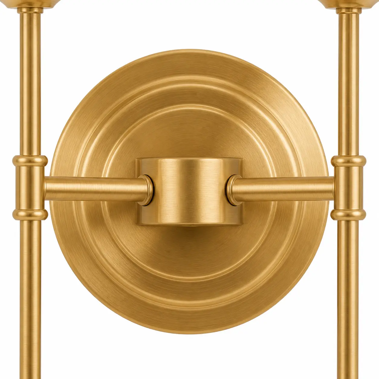 Close-up of the brass wall plate and finish