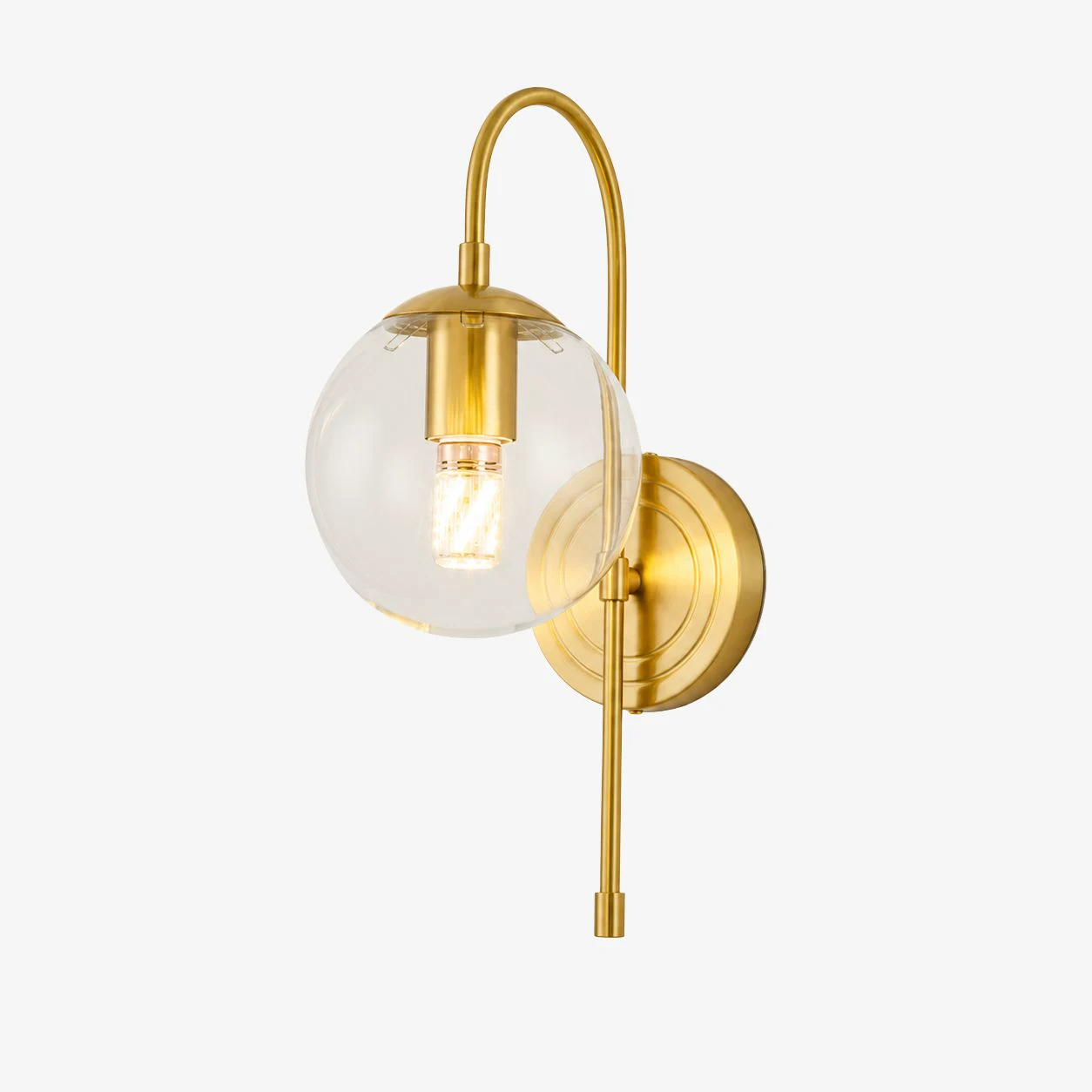 Clear Glass wall sconce in Gold, style A