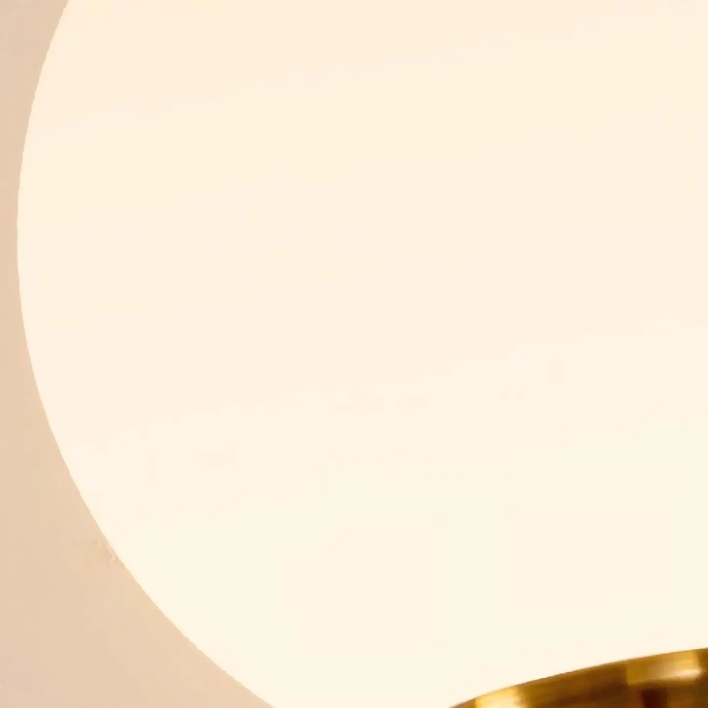 Close-up of the milk glass shade
