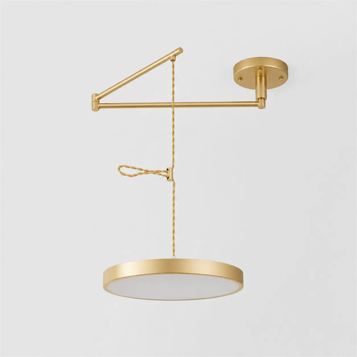 Gold 40 cm movable round pendant light