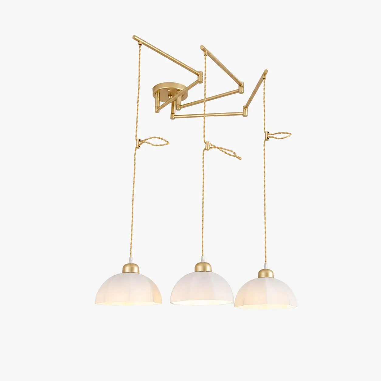 Gold Style C three-light pendant