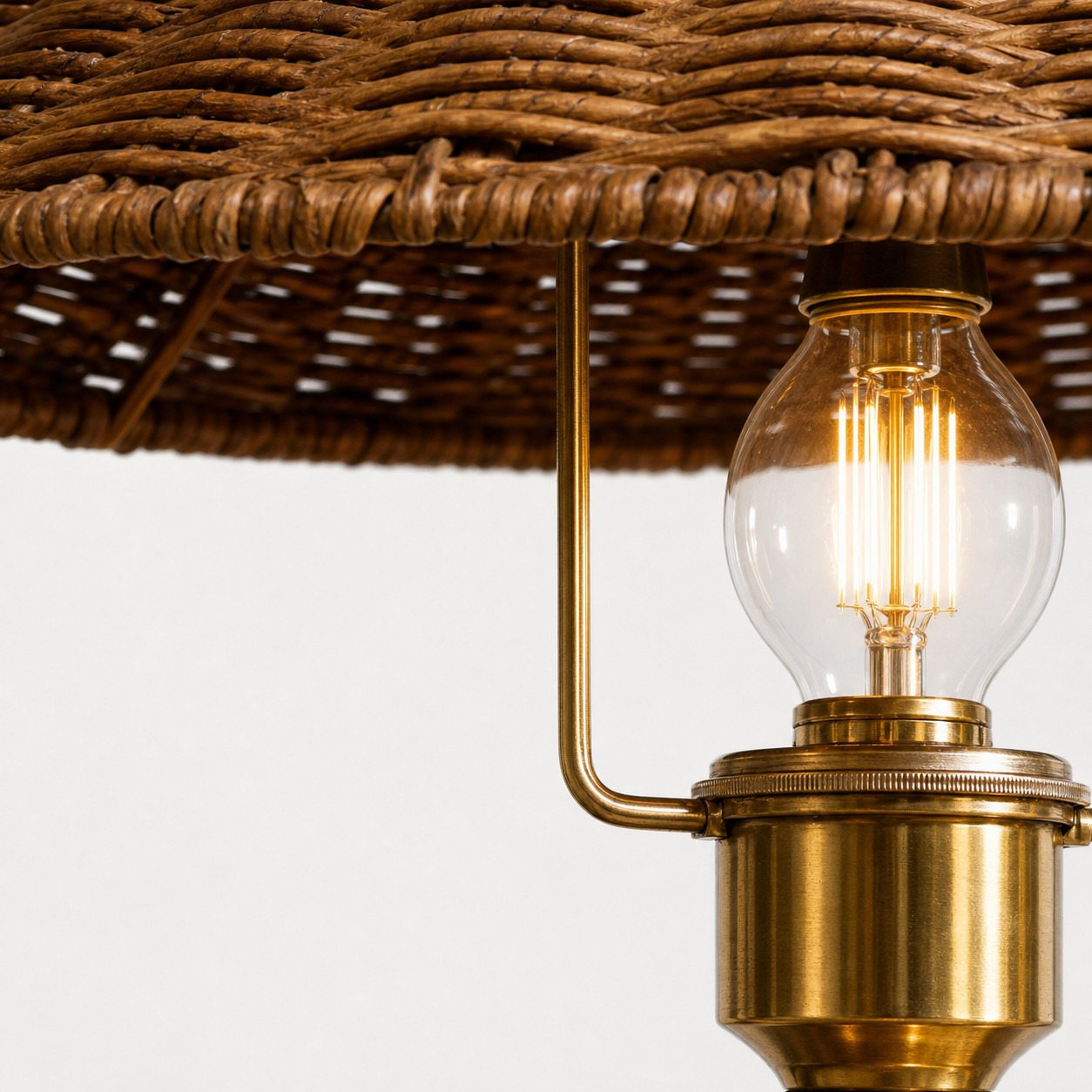 Camel brown shade frame and brass-tone fitting