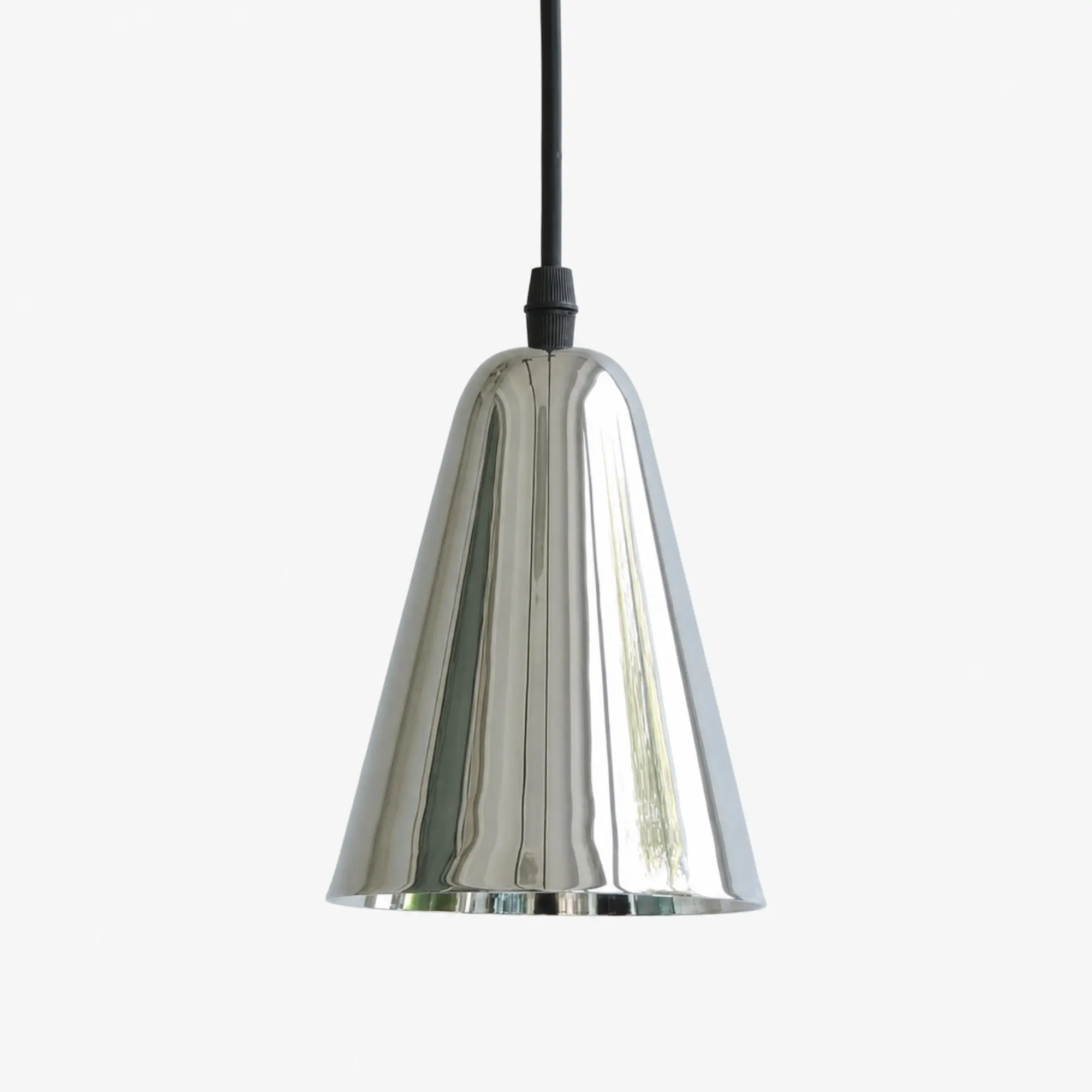 Straight pendant light shade in polished chrome