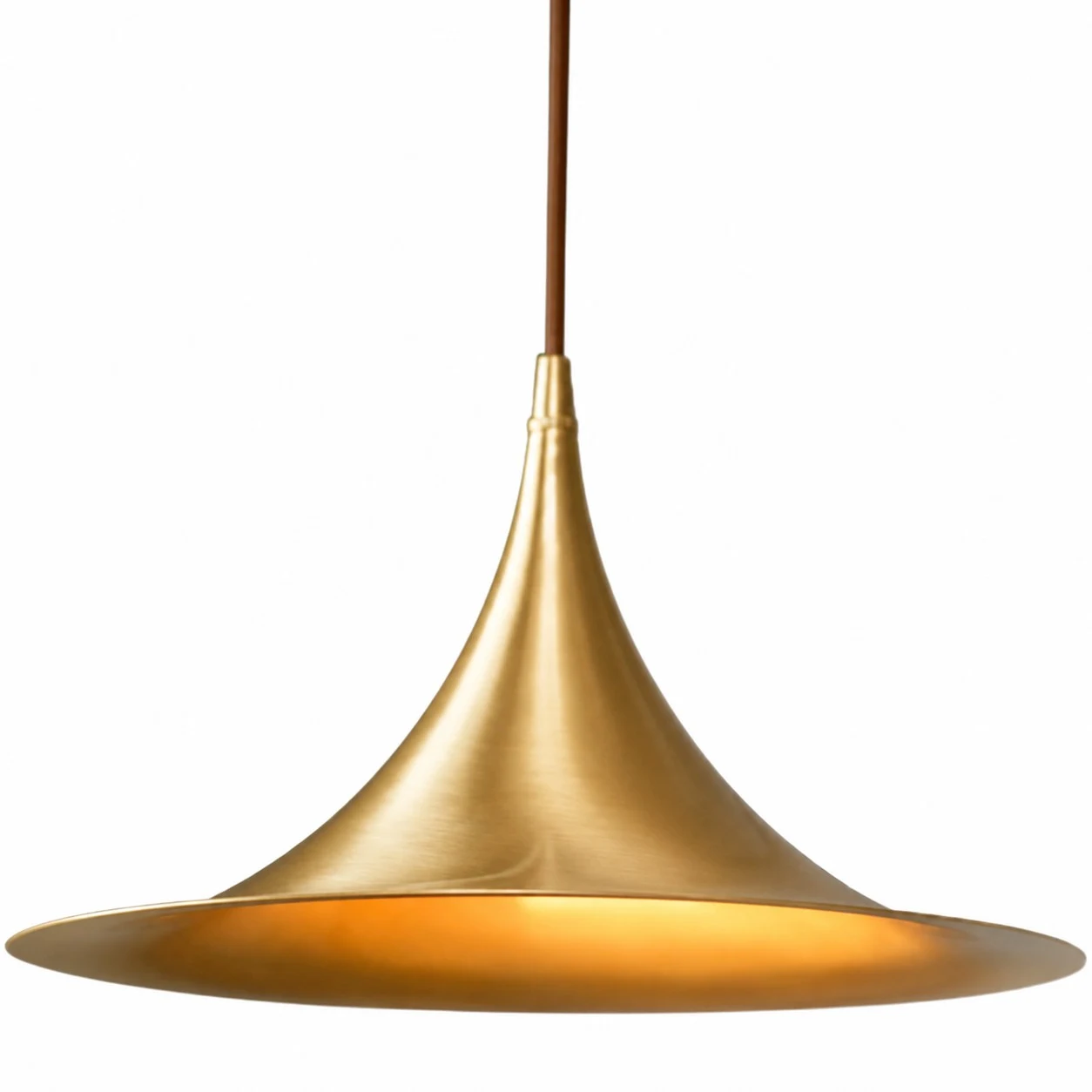 Brushed Brass Umbrella Pendant Light