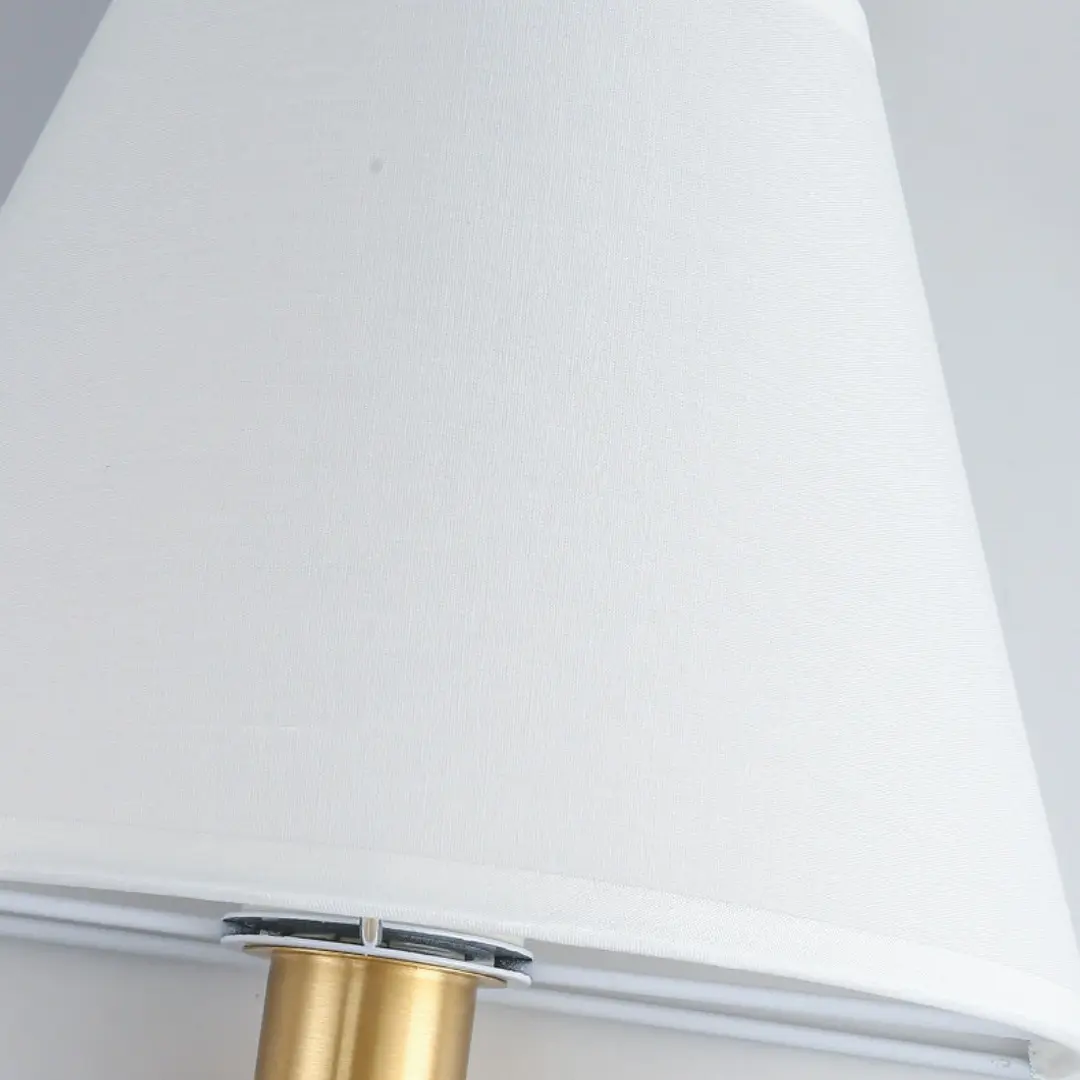 White fabric lampshade texture and trim