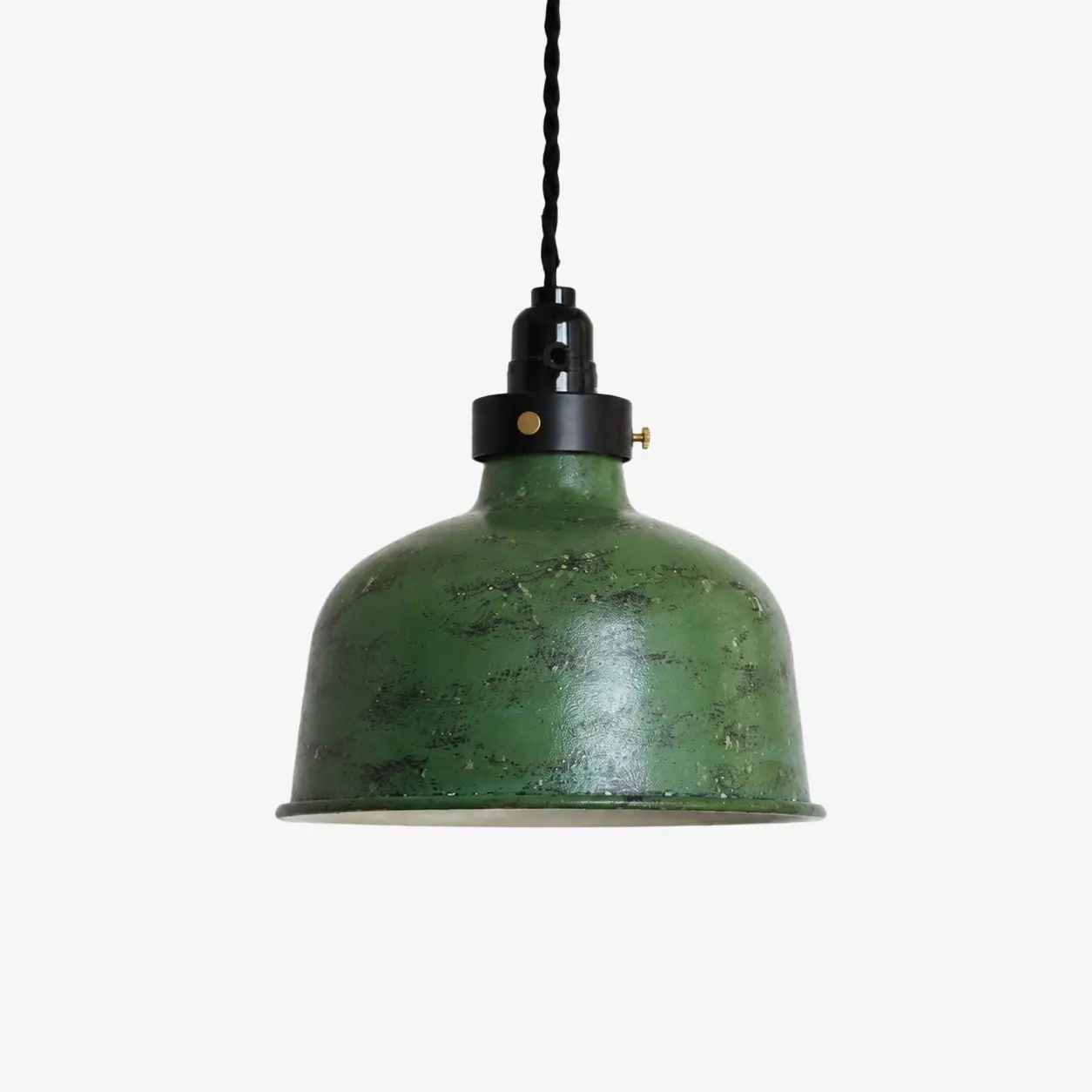 Distressed green pendant light