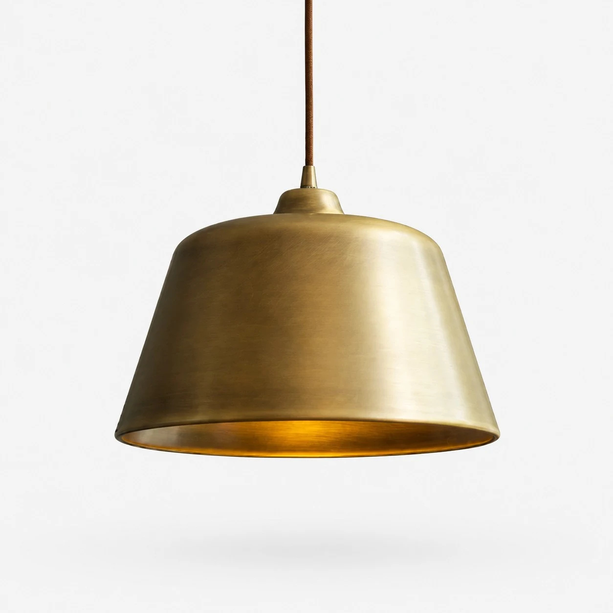 Antique Brass bell pendant lamp on a clean background