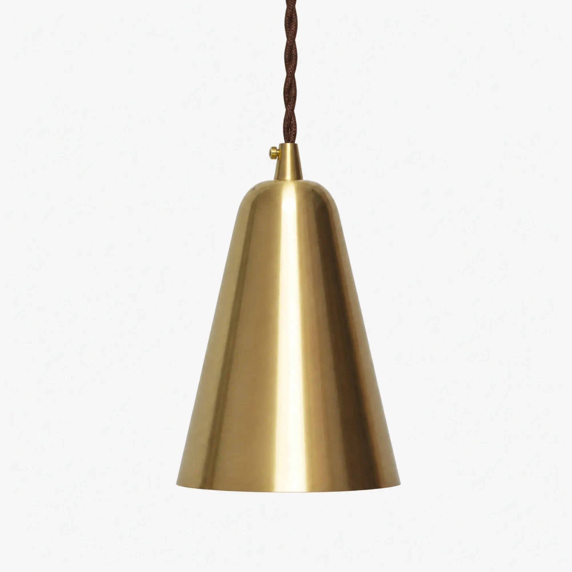Straight pendant light shade in natural brass