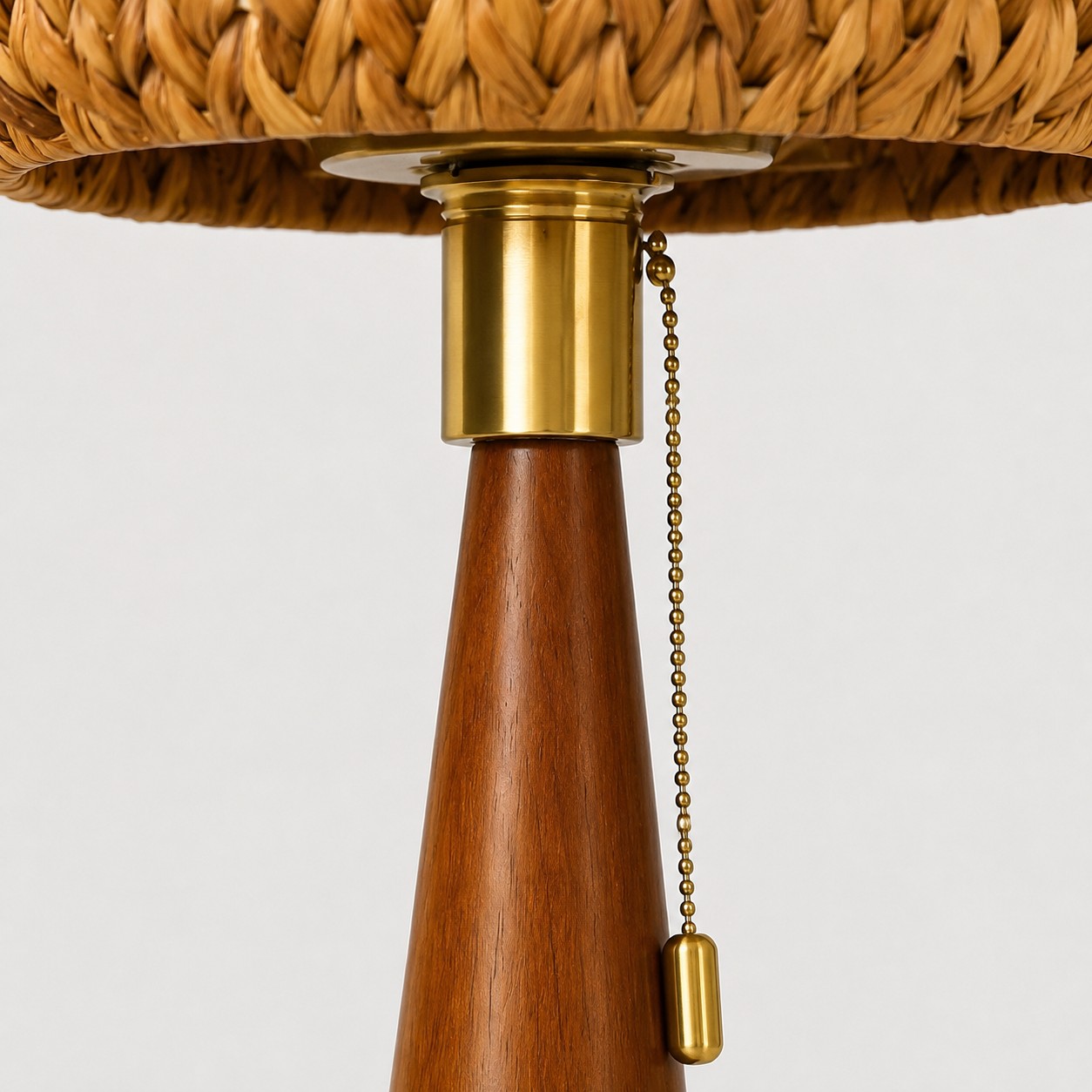 Detail view of the lamp shade edge and socket area