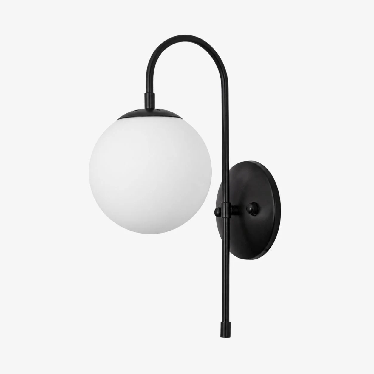 Milk Glass wall sconce in Black, style A