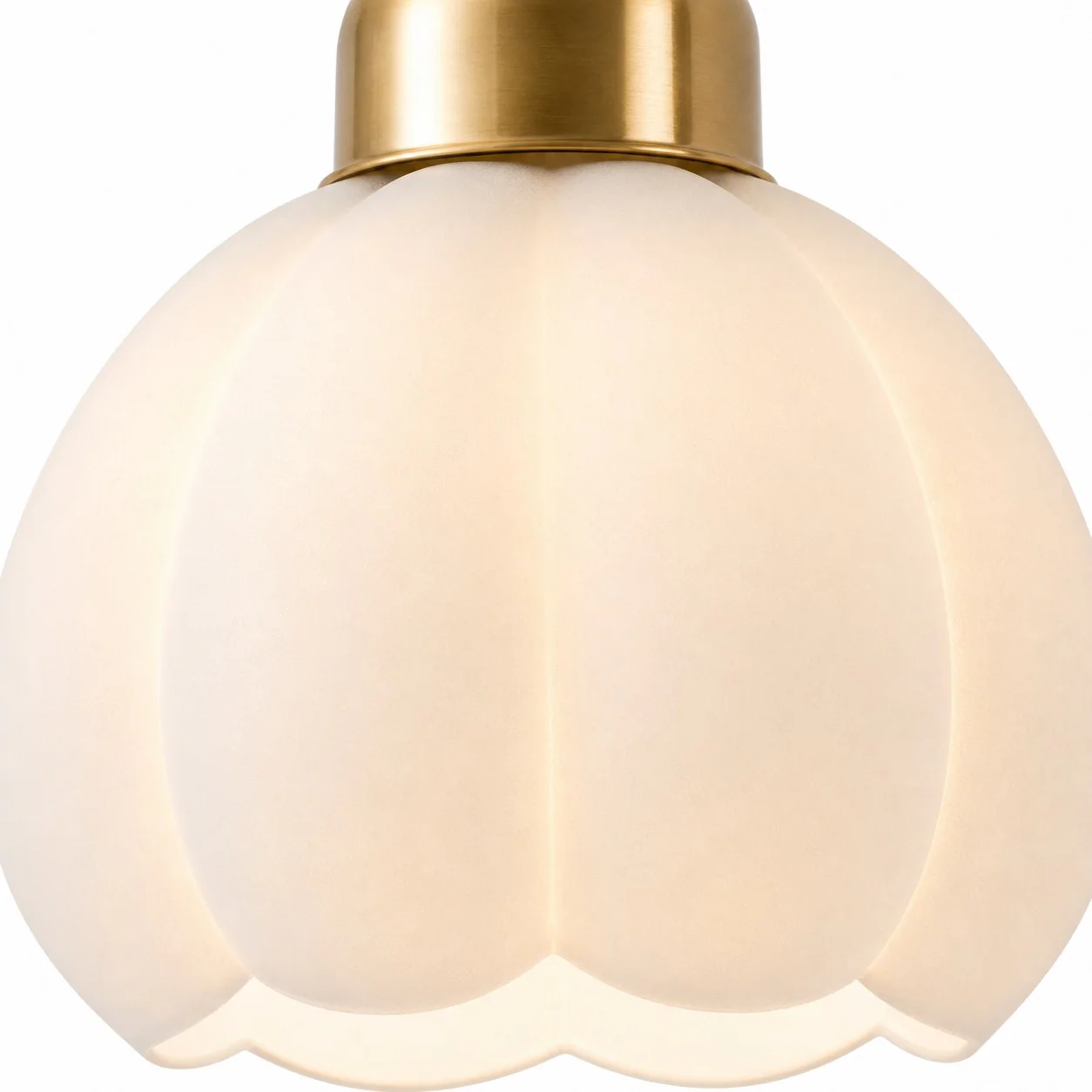 Close view of the petal-shaped glass shade detail