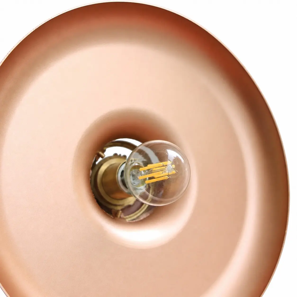 Pendant shade interior and E27 lamp holder detail