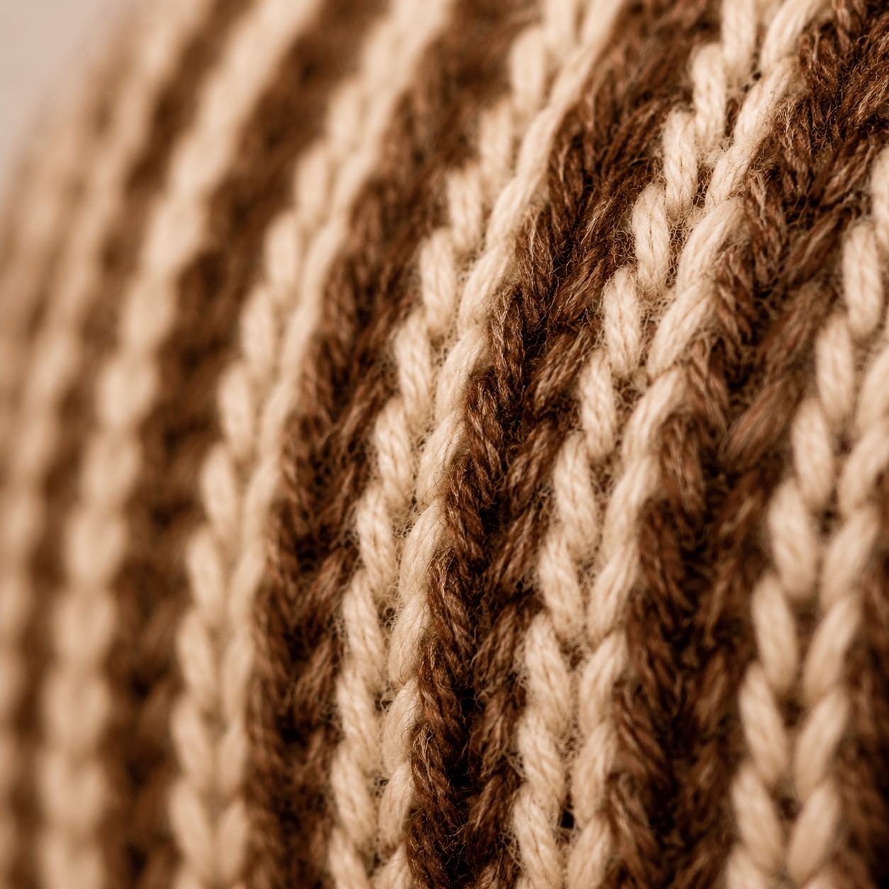 Close view of woven striped fabric lampshade texture