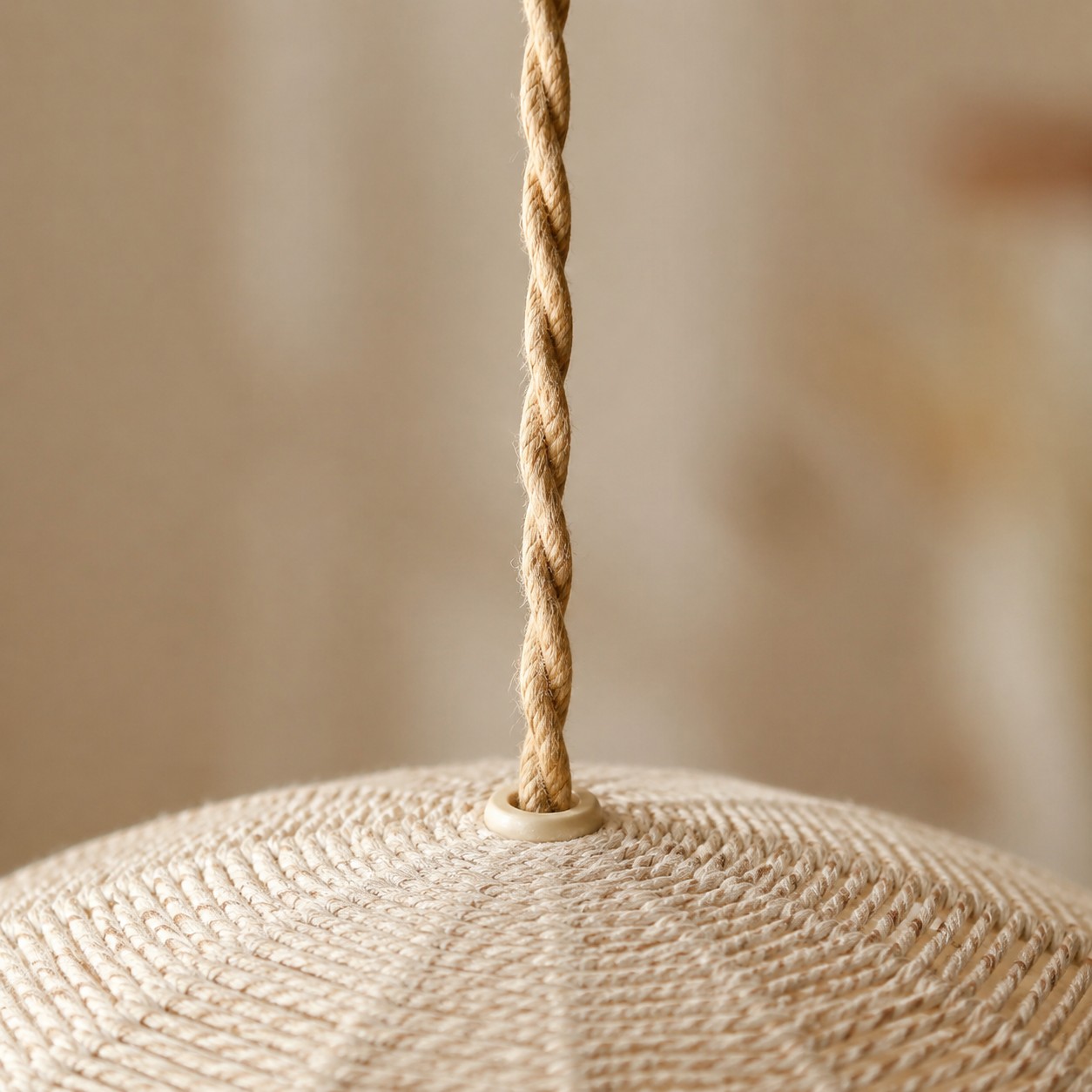 Twisted pendant cord detail